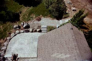 arial view of patio